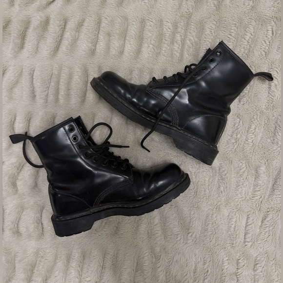 Dr. Martens Shoes - Dr. Martens Black Leather Combat Boots